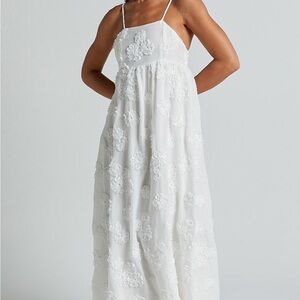 Showpo White Ruffled Tiered Maxi Dress